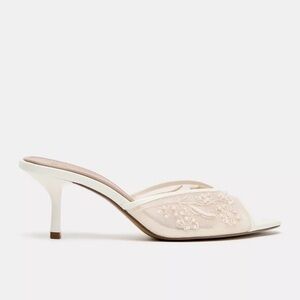 ZARA Mesh Pearl Embroidered Women's Heels